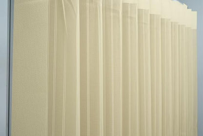 Motorized Sheer Vertical Blinds Work with Alexa Google Home, Light Filtering Smart Vertical Blind Sliding Door Blinds Remote Control Blinds for Sliding Glass Door Customize, Texture Beige
