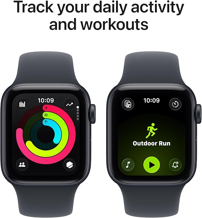 Apple Watch SE 3 [GPS 40mm] Smartwatch with Midnight Aluminum Case with Midnight Sport Band - S/M. Fitness and Sleep Trackers, Heart Rate Monitor, Always-On Display, Water Resistant