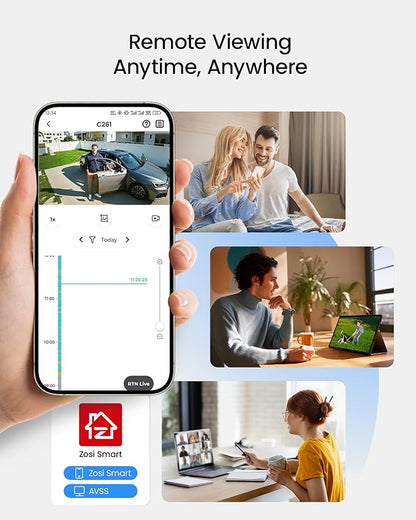 ZOSI 4K PoE Security Camera System, H.265+ 8CH NVR with 2TB HDD (16CH Expandable), 8 x 5MP 3K IP PoE Cameras Outdoor Indoor, AI Human Vehicle Detection, Remote Viewing, 24/7 Recording, IR Night Vision