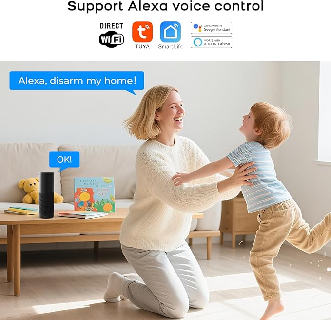 PGST Home Security System - 21-Piece WiFi Wireless Alarm Kit with App Control,Compatible with Alexa No Monthly Fees