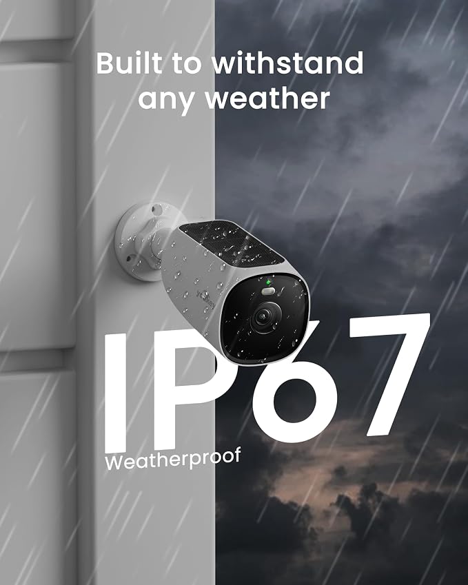 youkey 4K Solar Security Camera Outdoor Wireless, 24/7 AOV Recording