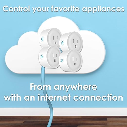 Deco Gear 4 Pack WiFi Smart Plug (Compatible with Amazon Alexa & Google Home), Control Appliances and Electronics from Anywhere