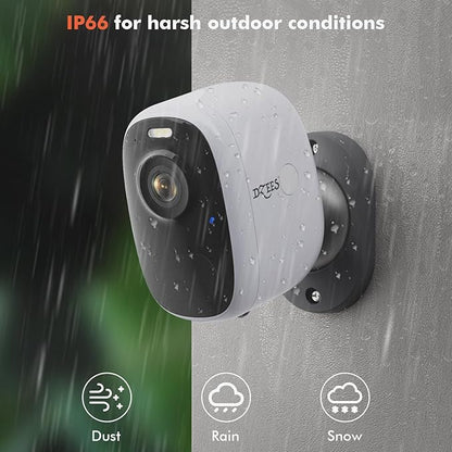 Dzees Wireless Security Camera Outdoor with Magnetic Mount, 4MP Battery Powered Security Cameras Wireless Outdoor for Home Security, AI Motion Detection/2-Way Talk/Color Night Vision/Ip66/Cloud-2-Pack