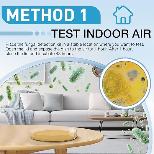Mold Test Kit for Home - 8 Simple Detection Tests for Surface Mold, HVAC System & Indoor Air Quality - DIY Black Mold Detector with Mold Identification Guide, Fast & Reliable Results