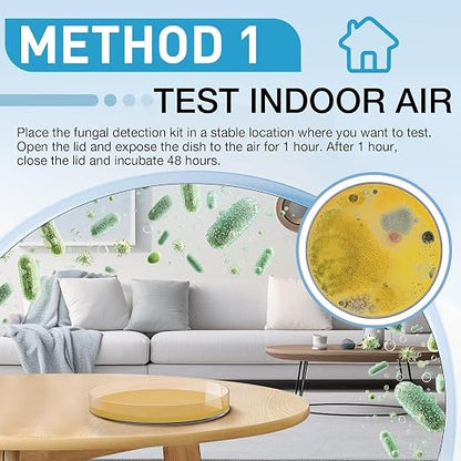 Mold Test Kit for Home - 8 Simple Detection Tests for Surface Mold, HVAC System & Indoor Air Quality - DIY Black Mold Detector with Mold Identification Guide, Fast & Reliable Results