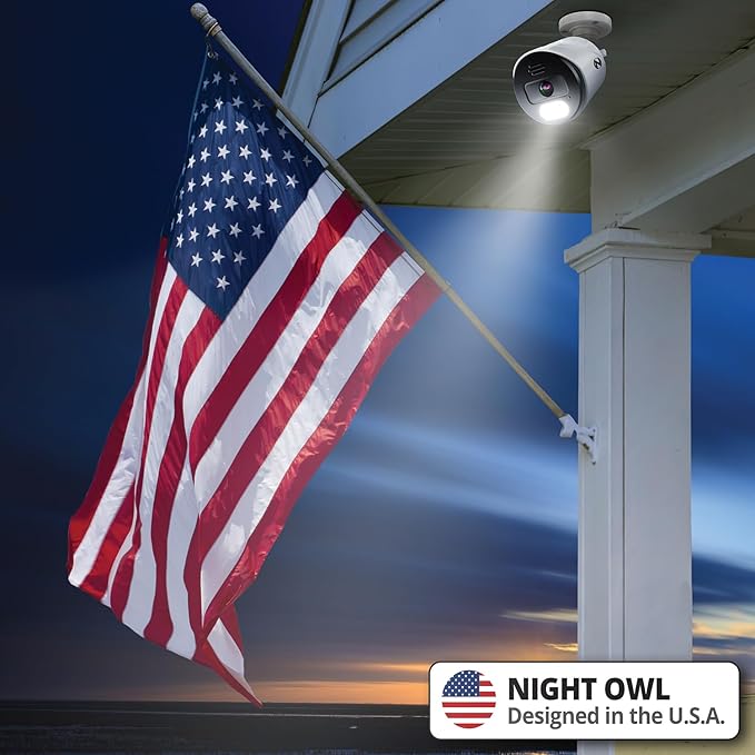 Night Owl Power Over Ethernet 12 Channel NVR Video Home Security Camera System with (4) Wired IP 4K HD Indoor/Outdoor Deterrence Cameras and 2TB Hard Drive (Add up to 4 Wi-Fi Cameras)