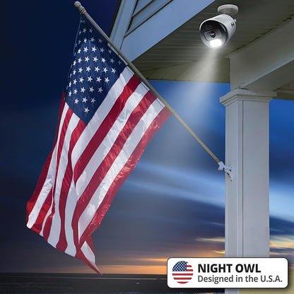 Night Owl Power Over Ethernet 12 Channel NVR Video Home Security Camera System with (4) Wired IP 4K HD Indoor/Outdoor Deterrence Cameras and 2TB Hard Drive (Add up to 4 Wi-Fi Cameras)