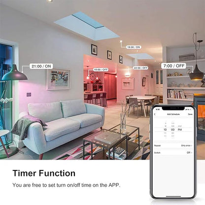 5 Pack WiFi Smart Bulb RGB W C LED 5W GU10 Dimmable Light with APP Remote Control Support for Alexa and Voice Assistant