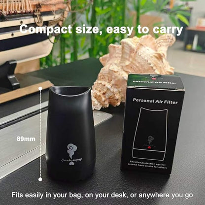 Personal Air Purifier, Pocket Size Portable with Replaceable Filter, Biodegradable, Reusable Up to 500 Uses