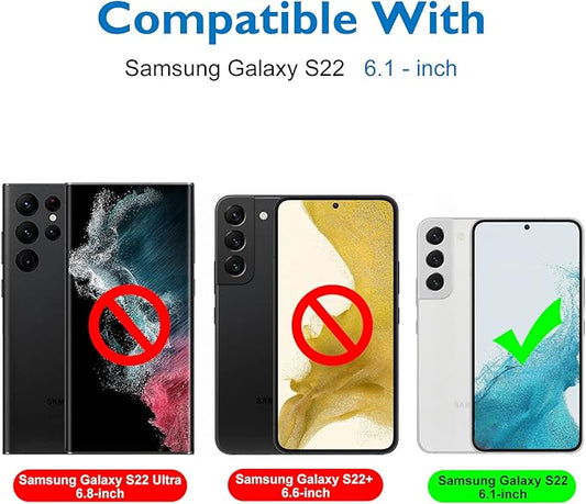 Esanik Privacy Screen Protector for Samsung Galaxy S22 6.1 Inch [2 + 2 Pack], 2 x PET Anti Spy Screen Cover [Not Glass] + 2 x Camera Lens Tempered Glass