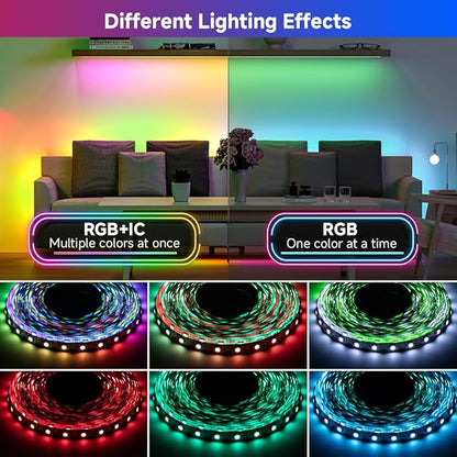 BTF-LIGHTING WS2812B IC RGB LED Strip,UL Listed,Pure Gold Wires,DC5V 16.4FT 150LED 5050SMD,Individually Addressable,Flexible for DIY Chasing Full Color Project,3M Tape,IP65(No Adapter or Controller)