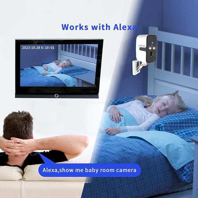 Security Cameras Wireless Outdoor Indoor,180° Horizontal Cameras for Home Security Battery,2.4/5GHz WiFi Camera Motion Detection Alert,2-Way Audio,IP65 WaterProof,Work with Alexa,Built-in Magnet Base