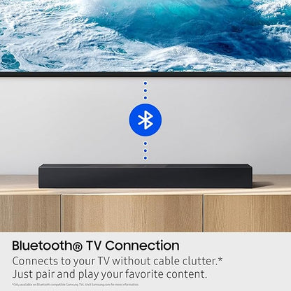 Samsung B-Series Soundbar HW-B400F 2.0ch with Built-in Bass, Compact TV Speaker, Clear Voice Upgrade for Movies, TV Shows, Music, Easy Setup Home Audio System
