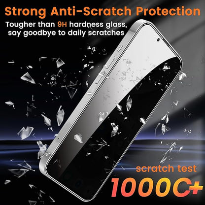 Lesakit 3+3 Pack Privacy Screen Protector for iPhone 16e 6.1-Inch with 3 Pack Camera Lens Protector, Anti Spy Tempered Glass Film 9H Hardness Bubble Free Case Friendly