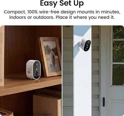 aosu Outdoor Security Cameras Wireless Home Surveillance System with aosuBase, Battery Powered, Cross-Camera Tracking, True 2K HD Color Night Vision, Spotlight, Motion Alert, Easy Setup, 6-Cam-Kit