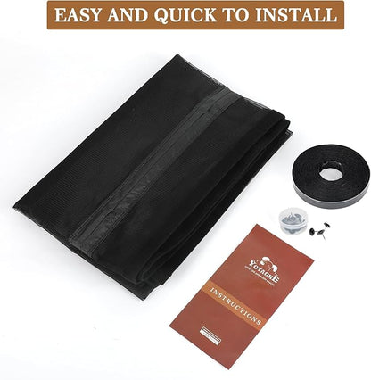 Yotache Reversible Side Opening Magnetic Screen Door Fits Door Size 40 x 78, Reinforced Sewing Mesh for Balcony, French, Sliding Door, Actual Screen Size 42" x 79", Black