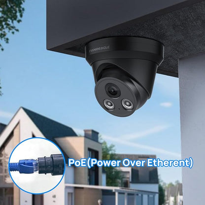 PANOEAGLE 5MP IP POE Camera,Turret Security Camera Outdoor, AI Human/Vehicle Detection, 98ft EXIR Night Vision, Outdoor Security Camera with Wide Angle 2.8mm Lens(105°), IP67