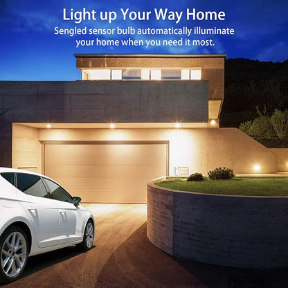 Sengled Motion Sensor Light Outdoor, Dusk to Dawn LED Outdoor Lighting, Motion Activated Auto On/Off A19 5000K 800lm LED Light Bulb Security Light for Front Door Porch Garage Hallway, 2 Pack 2nd Gen