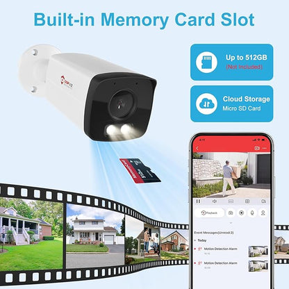 Anpviz 4K PoE IP Bullet Camera with 100ft Smart Dual Light Color Night Vision, 8MP Security IP Camera Outdoor Indoor, MD2.0,Micro SD Slot, Built in Mic,Metal,IP66,Wired,NDAA,IPC-B8A83WD-S (U Series)