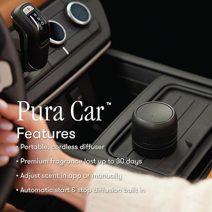 Capri Blue Pura Car Diffuser Refills - Includes 2 Car Air Freshener Pura Scent Diffusers - Long Lasting Air Freshener - Refills Only - Notes of Tobacco, Bergamot & Sandalwood (Havana Vanilla, 2 Pack)