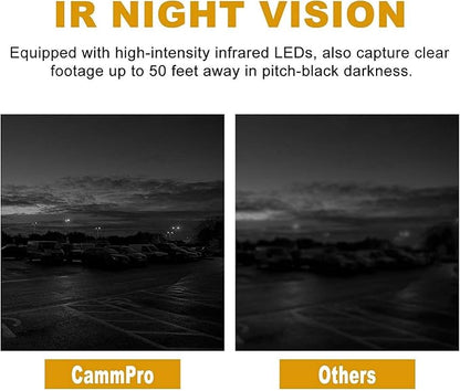 CammPro I826 1440P 2K HD Police Body Camera,64G Memory,Waterproof Body Worn Camera with Audio Recording,Night Vision,GPS for Law Enforcement