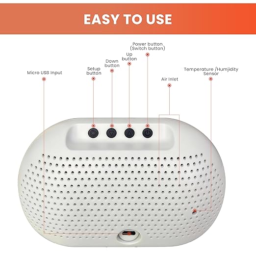 EONIX 11 in 1 Air Quality Monitor Indoor,Portable CO Detector,Real-Time for CO2,AQI, PM1.0,PM2.5,PM10,TVOC, HCHO and Others,Home,Hotel,Office,Car,Air Quality Tester for Home