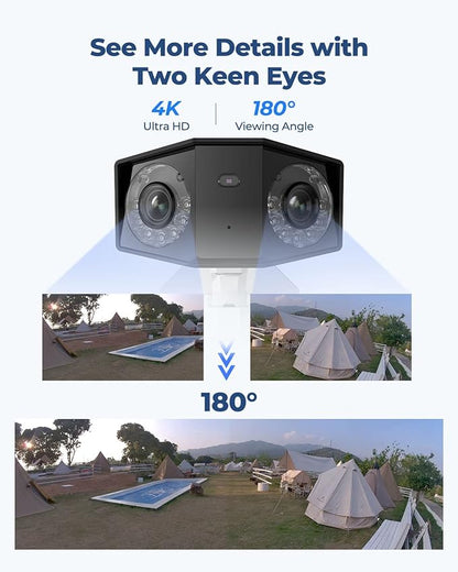 REOLINK Duo 2 PoE Bundle RLA-PI1, One Cable Offer Both Power and Data, Color Night Vision, 2 Way Talk, Smart Detection, 8MP HD Security Camera System