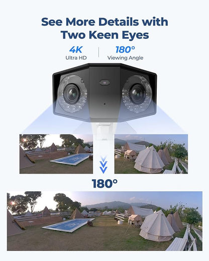 REOLINK 4K PoE Security Camera System, IP Outdoor Cameras 4X Duo 2 PoE with 1x RLN8-410 White (Built-in 2TB HDD) Video Recorder