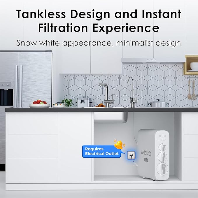 Waterdrop G3P600 Reverse Osmosis System, 600 GPD Tankless RO Water Filter