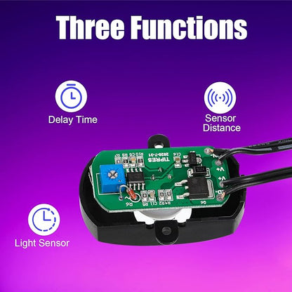 Hortsun 6 Pieces DC 5V-24V 5A PIR Motion Activated Sensor Light Switch Occupancy Motion Sensor with DC Coupler Cable for Party LED Strip Light