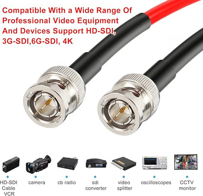 XRDS -RF 12G SDI Cable 50FT, Supports HD/3G/6G/12G SDI, 4K UHD, Ideal for Video Production & Surveillance Systems