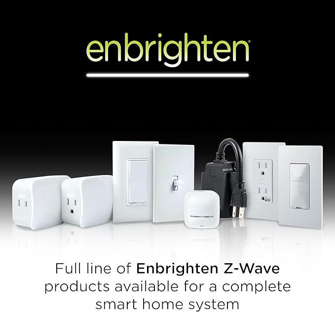 Enbrighten Z-Wave Plus in-Wall Smart Tamper-Reistant Outlet, Works with Alexa, Google Assistant, 1 Z-Wave Outlet & 1 Always on Outlet, Hub Required, White, Smart Outlet, Lamps, Small Appliances, 14315