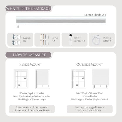 Motorized Cellular Shades with Cordless, Smart Electric Honeycomb Blind with Remote Control, Blackout or Light Filtering Fabric, Automatic Cellular Shades for Home and Office Indoor Window