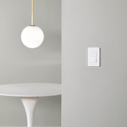 Amazon Basics Smart Dimmer Switch, Single Pole, Works with Alexa Only, Voice Control, 2.4 GHz Wi-Fi, No Hub Required, Neutral Wire Required, White