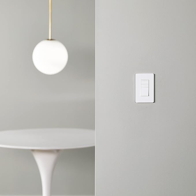 Amazon Basics Smart Dimmer Switch, Single Pole, Works with Alexa Only, Voice Control, 2.4 GHz Wi-Fi, No Hub Required, Neutral Wire Required, White (Pack of 2)