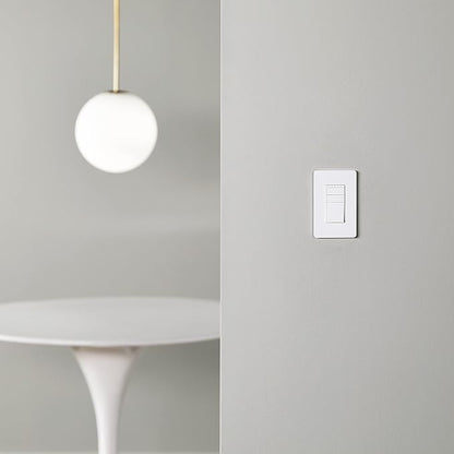 Amazon Basics Smart Dimmer Switch, Single Pole, Works with Alexa Only, Voice Control, 2.4 GHz Wi-Fi, No Hub Required, Neutral Wire Required, White (Pack of 2)