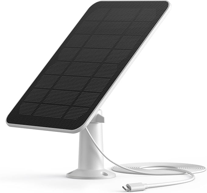 SwitchBot Solar Panel Only for Video Doorbell Camera, 5W Solar Panel for Rechargeable Security Camera, Waterproof, 360° Adjustable, Continuous Power Supply