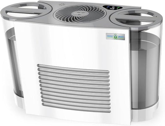 Vornado EVDC500 Energy Smart Evaporative Humidifier with 2 Gallon Dual Tank Capacity, LED Display, Automatic Shut-off, Electronic Humidistat, 4 Fan Speeds for Large Rooms up to 1000 sq ft
