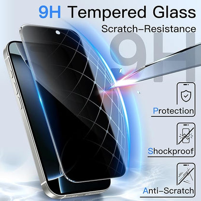 JETech Privacy Screen Protector for iPhone 16 Pro 6.3-Inch, Anti-Spy Tempered Glass Film with Easy Installation Tool, 2-Pack