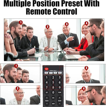 4K HDMI PTZ Camera,Optical 20X Zoom Conference Room Camera,Auto Focus and auto Tracking,with IP/USB3.0/HDMI/RS232/RS485 for Live Streaming Video Conference and Church Education ﻿