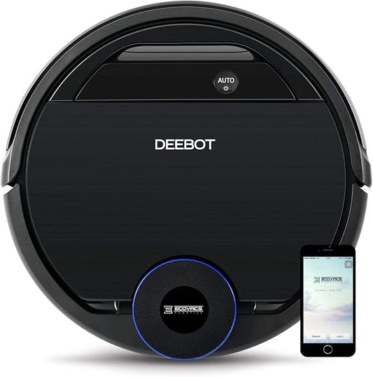 ECOVACS DEEBOT 930, Smart Robotic Vacuum, Carpet, Bare, Pet Hair plus Intelligent Mapping, OZMO Mopping, Adaptive Floor Sensing Technology, with Alexa Navi, Black (Renewed)