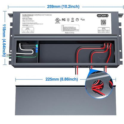 Dimmable LED Driver 288W 24V for Lutron & Leviton Dimmer, Triac/ELV/MLV AC to DC Power Supply Transformer for LED Strip Light Dimmable, Constant Voltage Projects, UL&FCC-Listed, Class 2