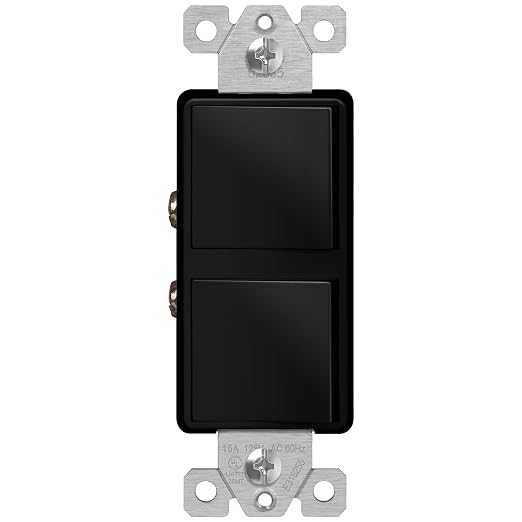 ENERLITES Black Double Paddle Decorator 3-Way Switch, 15A, 1 Pack
