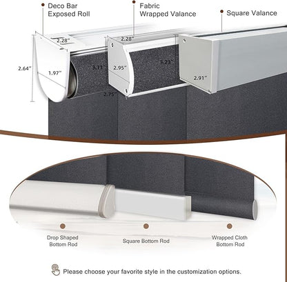 Motorized Blinds Roller Shade with Remote: Canisteo Automatic Smart Blind for Windows 100% Blackout, Electric Blinds Compatible with Alexa/Google Home/Apple Homekit, Customized Size,Noir Umber