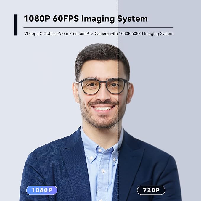 Tenveo PTZ Camera, 5X Optical Zoom, FHD 1080P, Wide Angle, USB3.0/HDMI/LAN PoE IP Live Streaming for Church Video Conference Broadcast Zoom Teams YouTube OBS