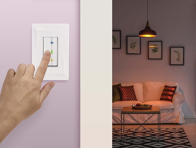 Cree Connected Max Smart In-Wall Dimmer & Tunable Controller For Connected Max Smart Bulbs, Smart Dimmer Switch, Compatible w/Any Connected Max Smart Bulb, Bluetooth + WiFi, 2.4 GHz, White, 1 Switch