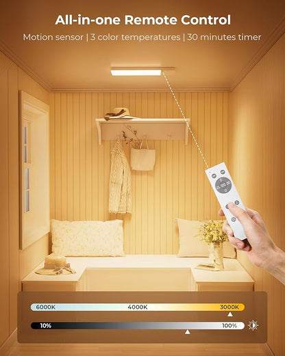 FULEN 2 Pack Rechargeable Motion Sensor Ceiling Light RGB Color,Closet Light, LED Shower Lights, Ceiling Lamp for Bathroom,Pantry,Garage