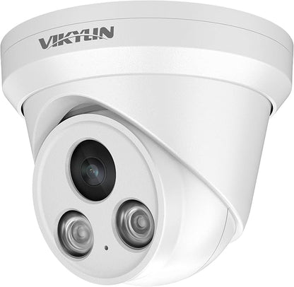 VIKYLIN 5MP IP PoE Dome AI Camera,Security IP Turret Camera with 5MP@25fps,Human/Vehicle Detection,Built in MIC,98ft IR Night Vision,IP67, Full Metal, NDAA Complaint