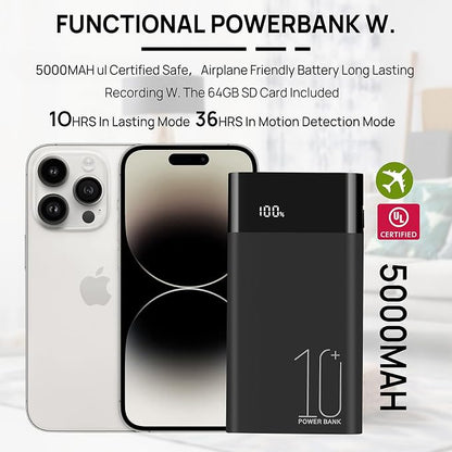 Wireless Security Hidden Camera - Wireless Nanny Cam - Night Vision Indoor/Outdoor Use - APP Remote Control