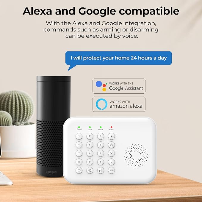 PGST Home Alarm System, Alarm System for Home Security Wireless WiFi Remote Control App Alert Door Window Sensor Security System Motion Detection No Monthly Fee